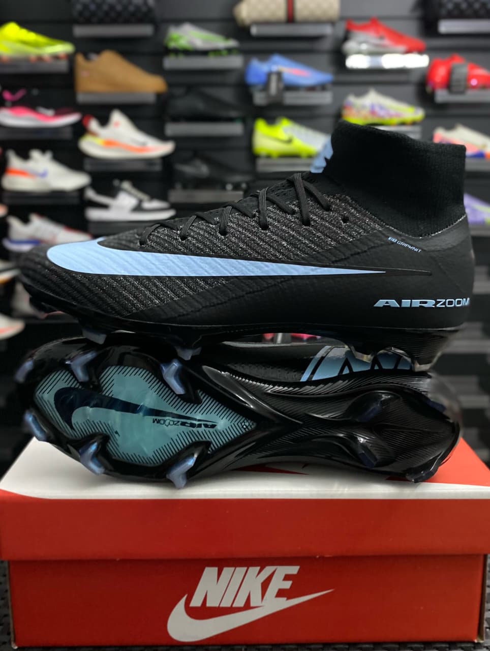 Nike Nike Air Zoom Mercurial Negro y Celeste — botín, foto principal