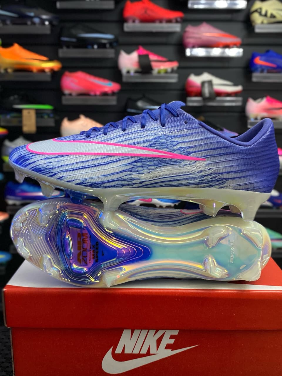 Nike Nike Air Zoom Mercurial Blanco Azul y Rosa — botín, foto principal